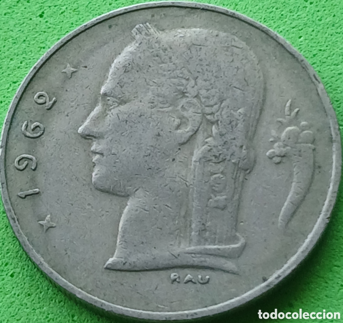Monedas antiguas de Europa: B&eacute;lgica 1 franco 1962 km#143 Belgie