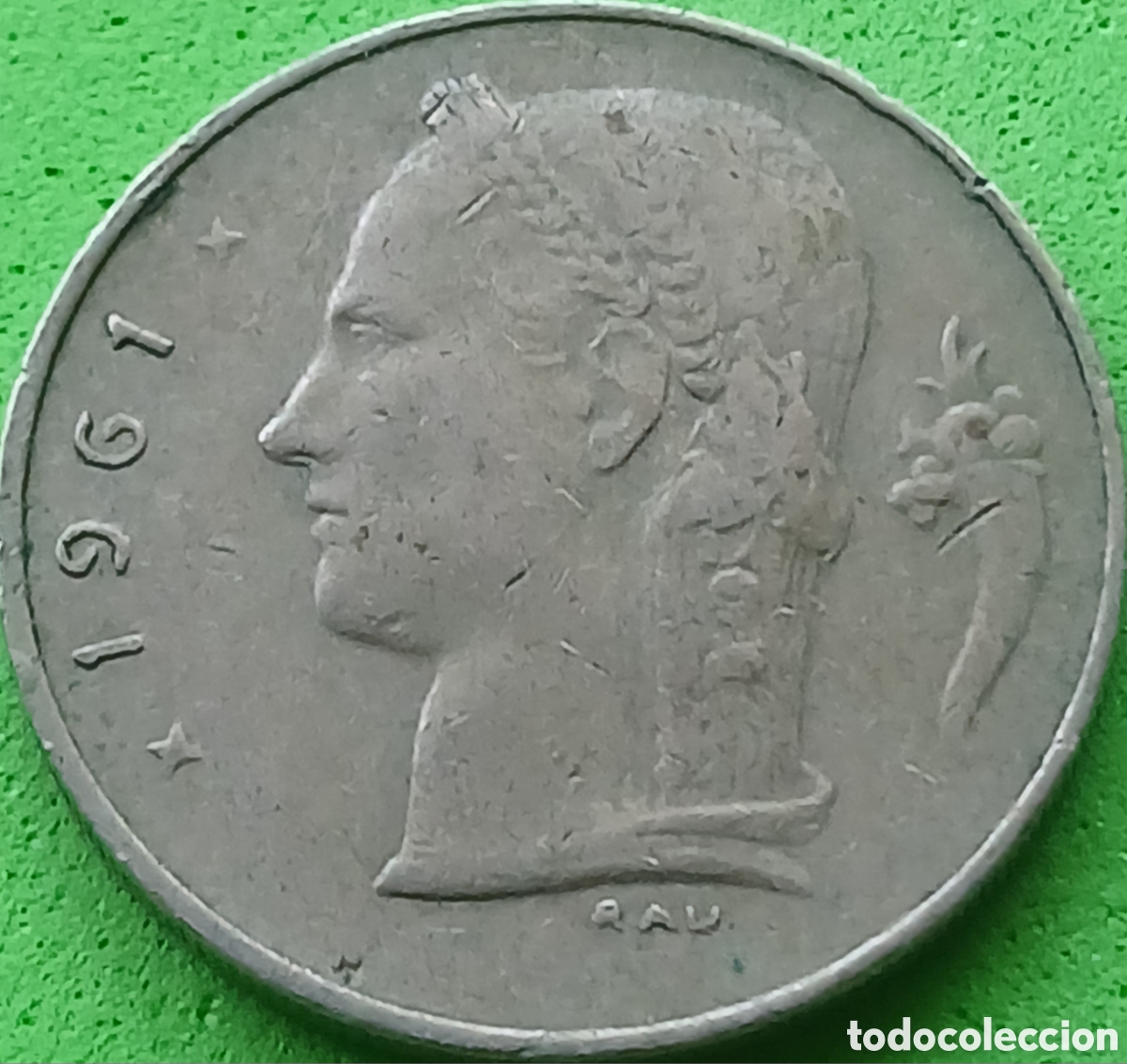 Monedas antiguas de Europa: B&eacute;lgica 1 franco 1961 km#143 Belgie