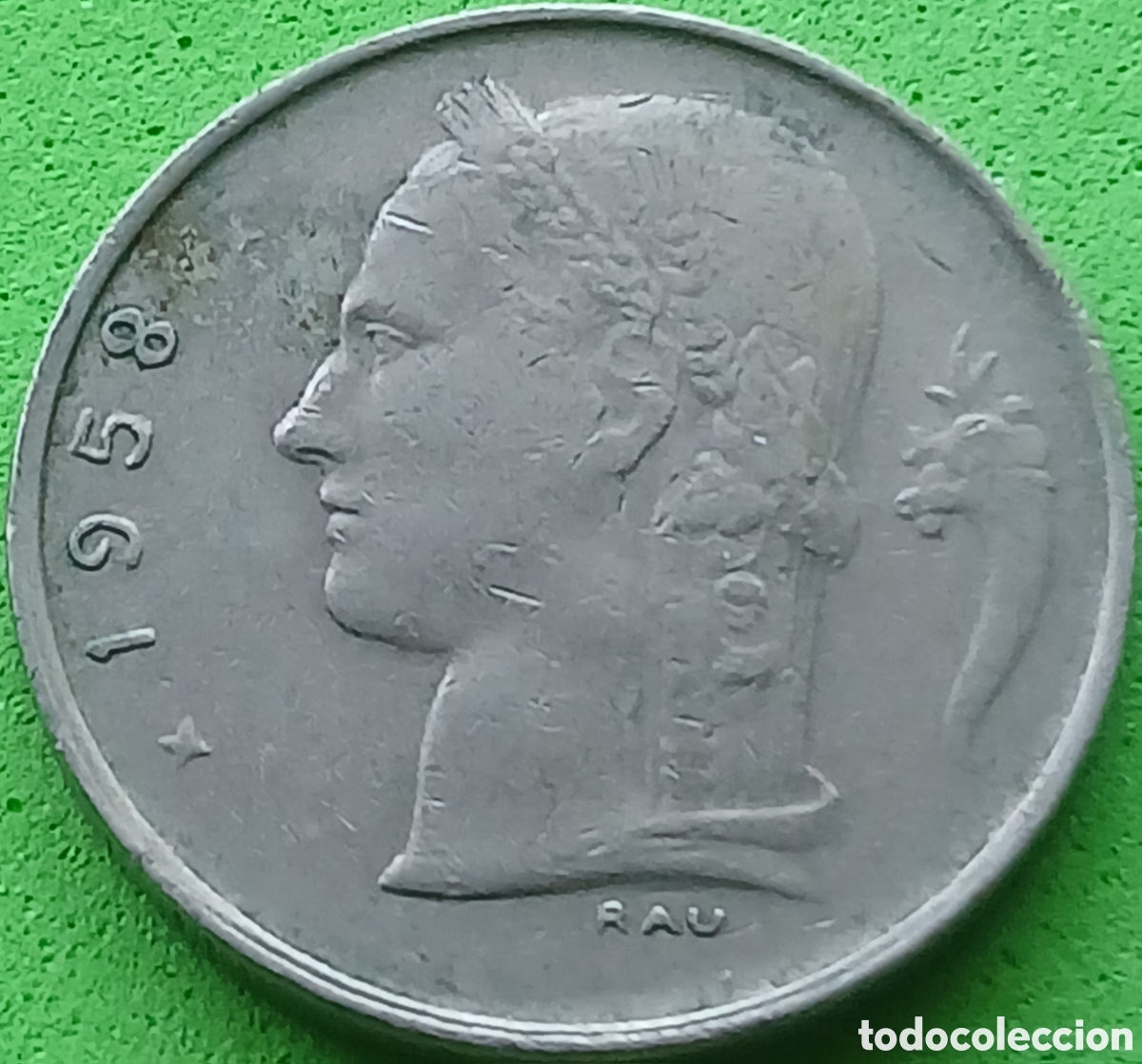 Monedas antiguas de Europa: B&eacute;lgica 1 franco 1958 km#143 Belgie