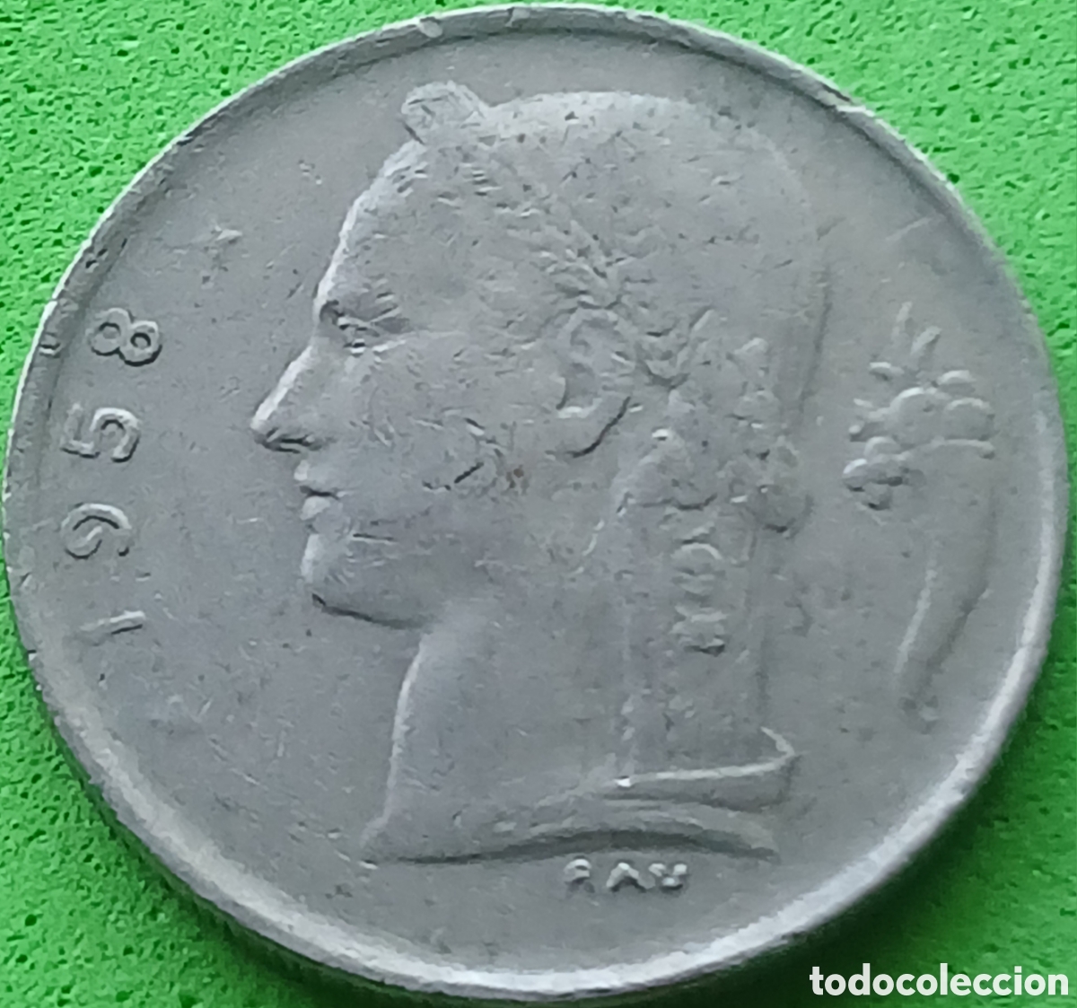 Monedas antiguas de Europa: B&eacute;lgica 1 franco 1958 km#142 Belgique
