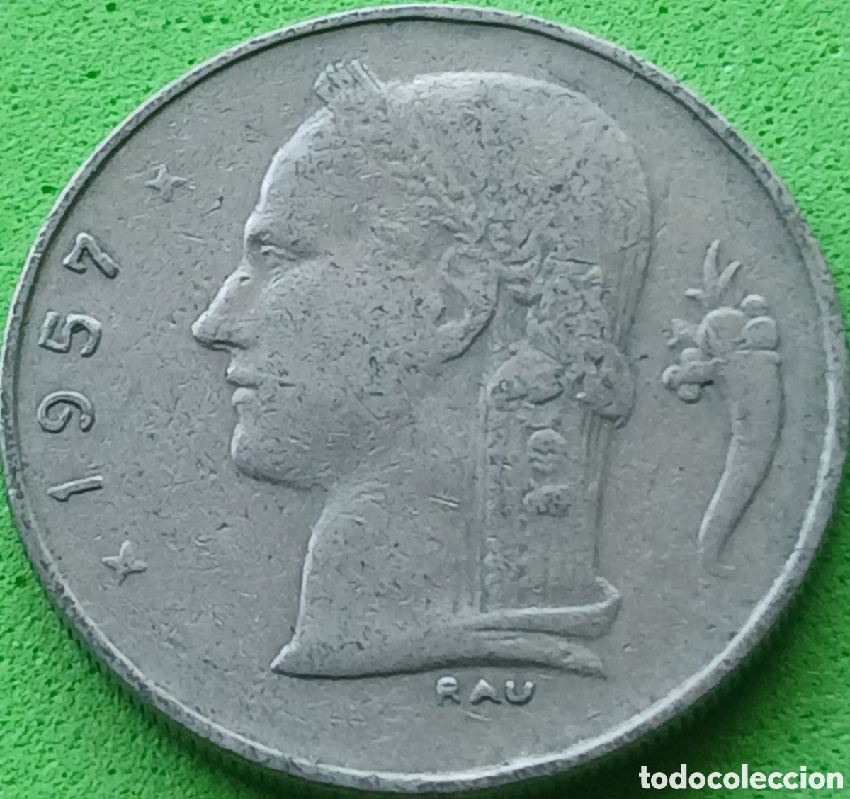 Monedas antiguas de Europa: B&eacute;lgica 1 franco 1957 km#143 Belgie