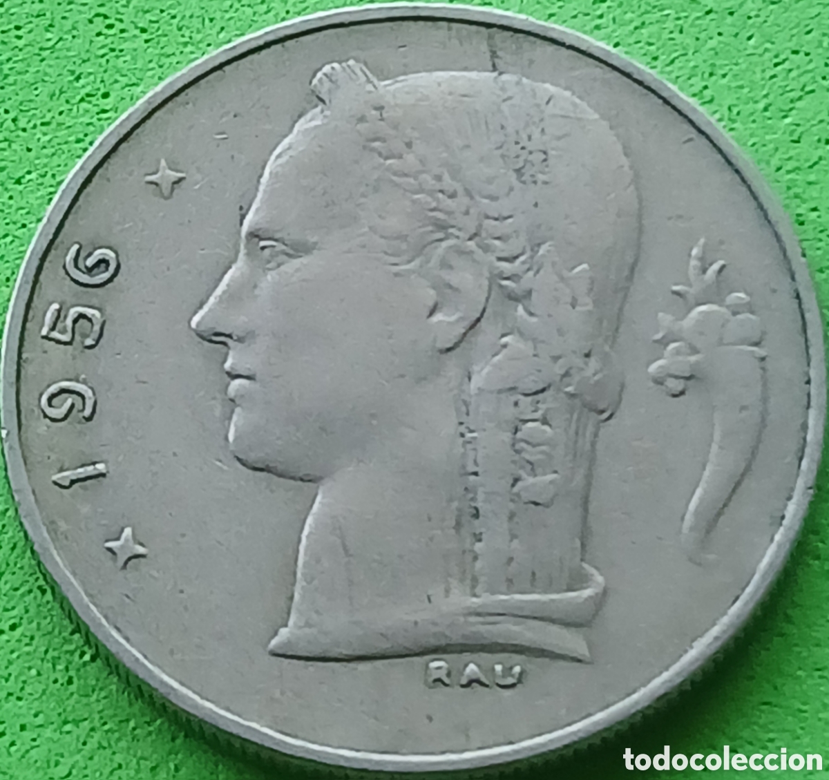 Monedas antiguas de Europa: B&eacute;lgica 1 franco 1956 km#143 Belgie