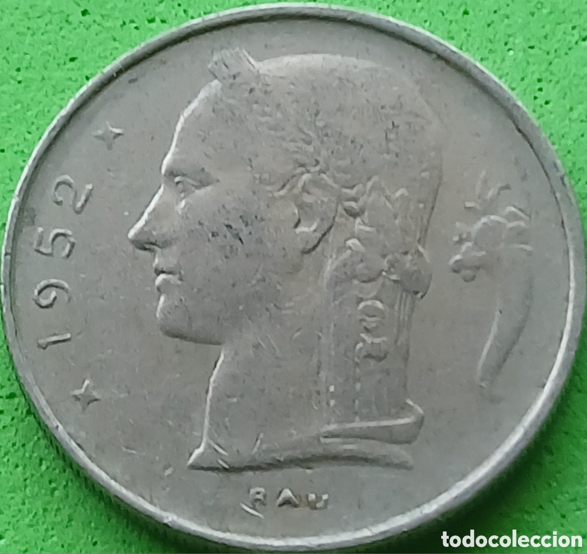 Monedas antiguas de Europa: B&eacute;lgica 1 franco 1952 km#142 Belgique