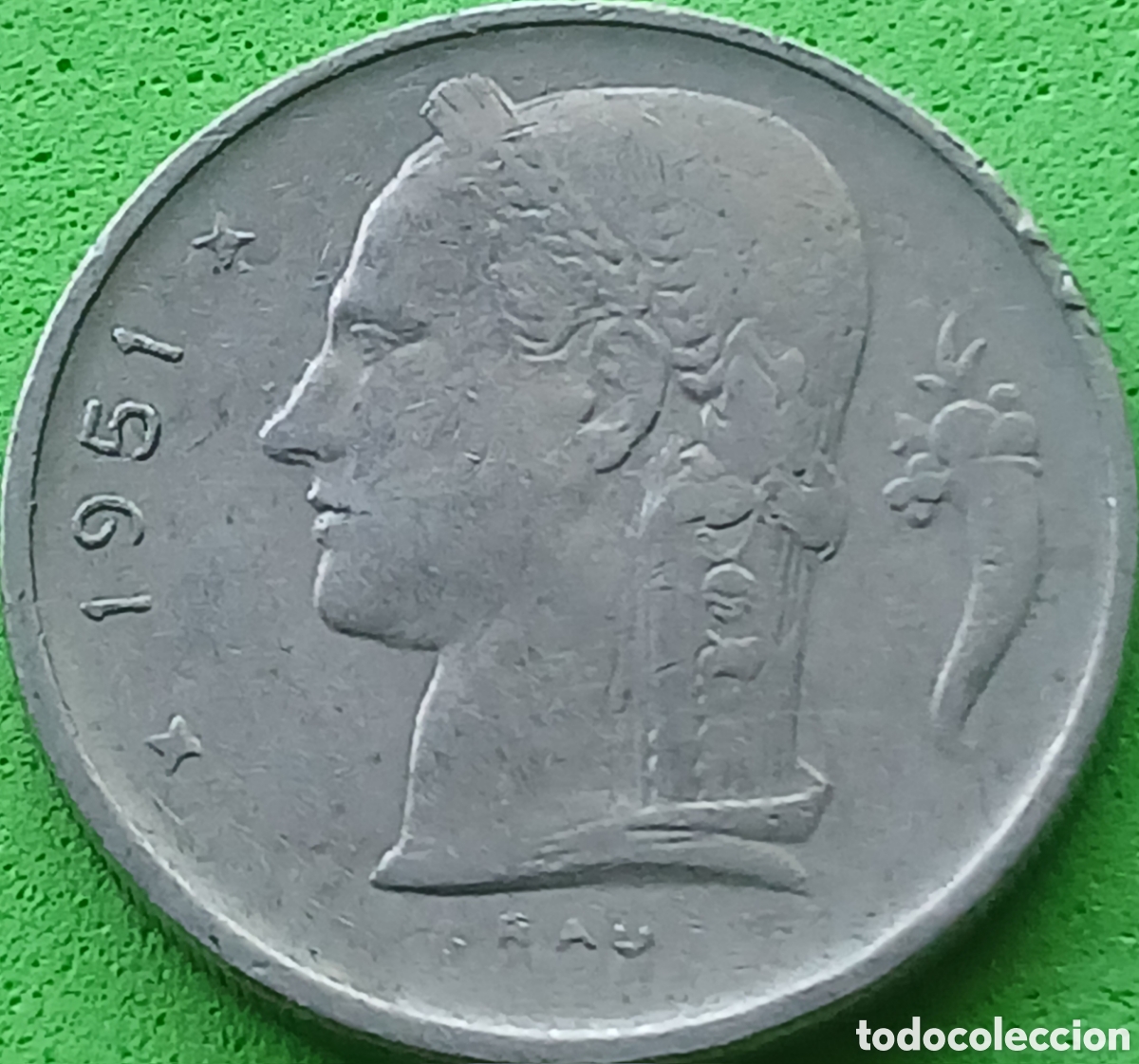 Monedas antiguas de Europa: B&eacute;lgica 1 franco 1951 km#143 Belgie