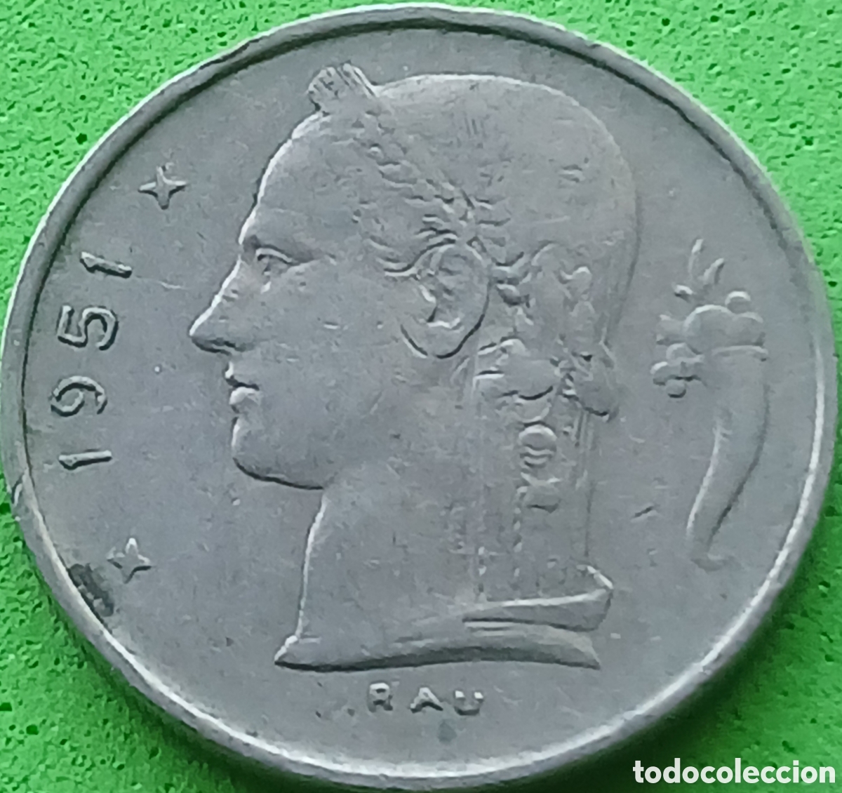 Monedas antiguas de Europa: B&eacute;lgica 1 franco 1951 km#142 Belgique