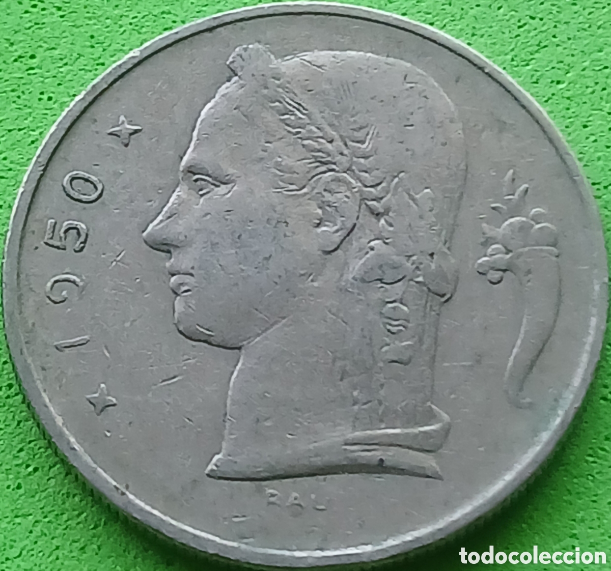 Monedas antiguas de Europa: B&eacute;lgica 1 franco 1950 km#143 Belgie