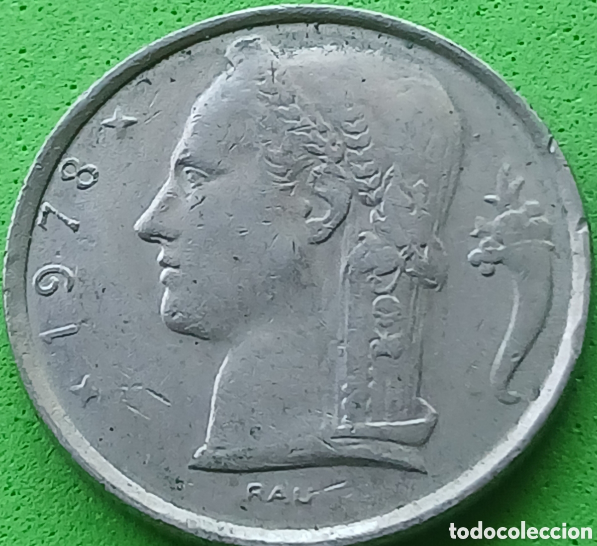 Monedas antiguas de Europa: B&eacute;lgica 5 francos 1978 km#134 Belgique