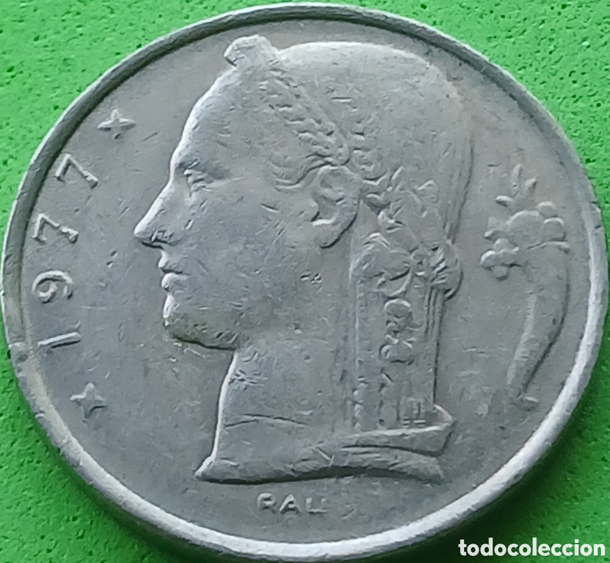 Monedas antiguas de Europa: B&eacute;lgica 5 francos 1977 km#135 Belgie