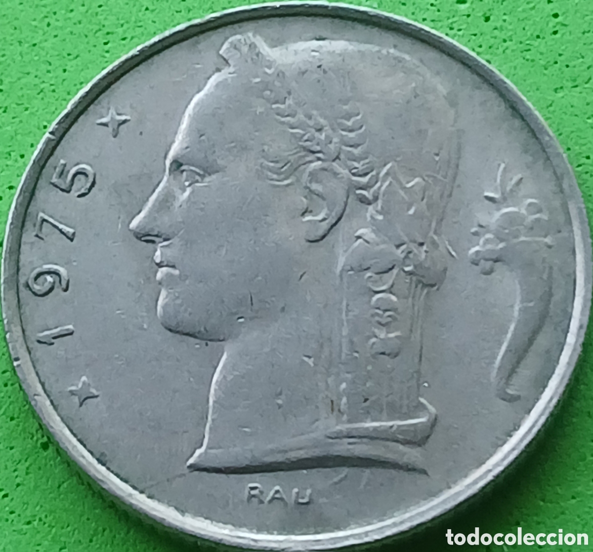 Monedas antiguas de Europa: B&eacute;lgica 5 francos 1975 km#134 Belgique