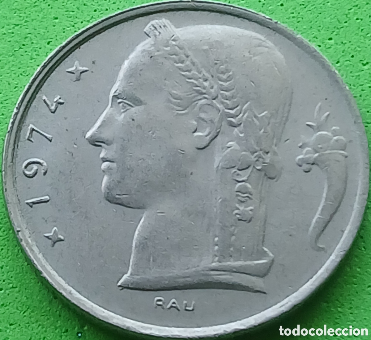 Monedas antiguas de Europa: B&eacute;lgica 5 francos 1974 km#135 Belgie