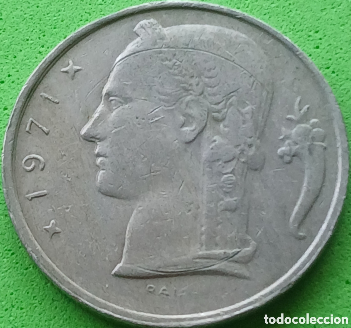 Monedas antiguas de Europa: B&eacute;lgica 5 francos 1971 km#135 Belgie