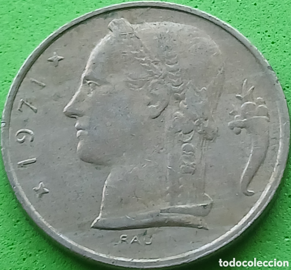 Monedas antiguas de Europa: B&eacute;lgica 5 francos 1971 km#134 Belgique