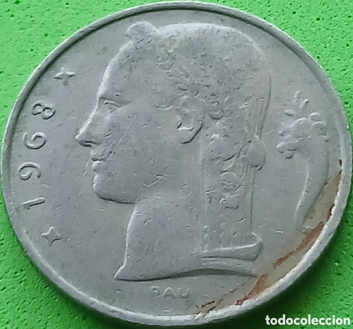 Monedas antiguas de Europa: B&eacute;lgica 5 francos 1968 km#135 Belgie