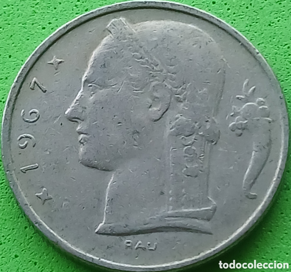 Monedas antiguas de Europa: B&eacute;lgica 5 francos 1967 km#135 Belgie