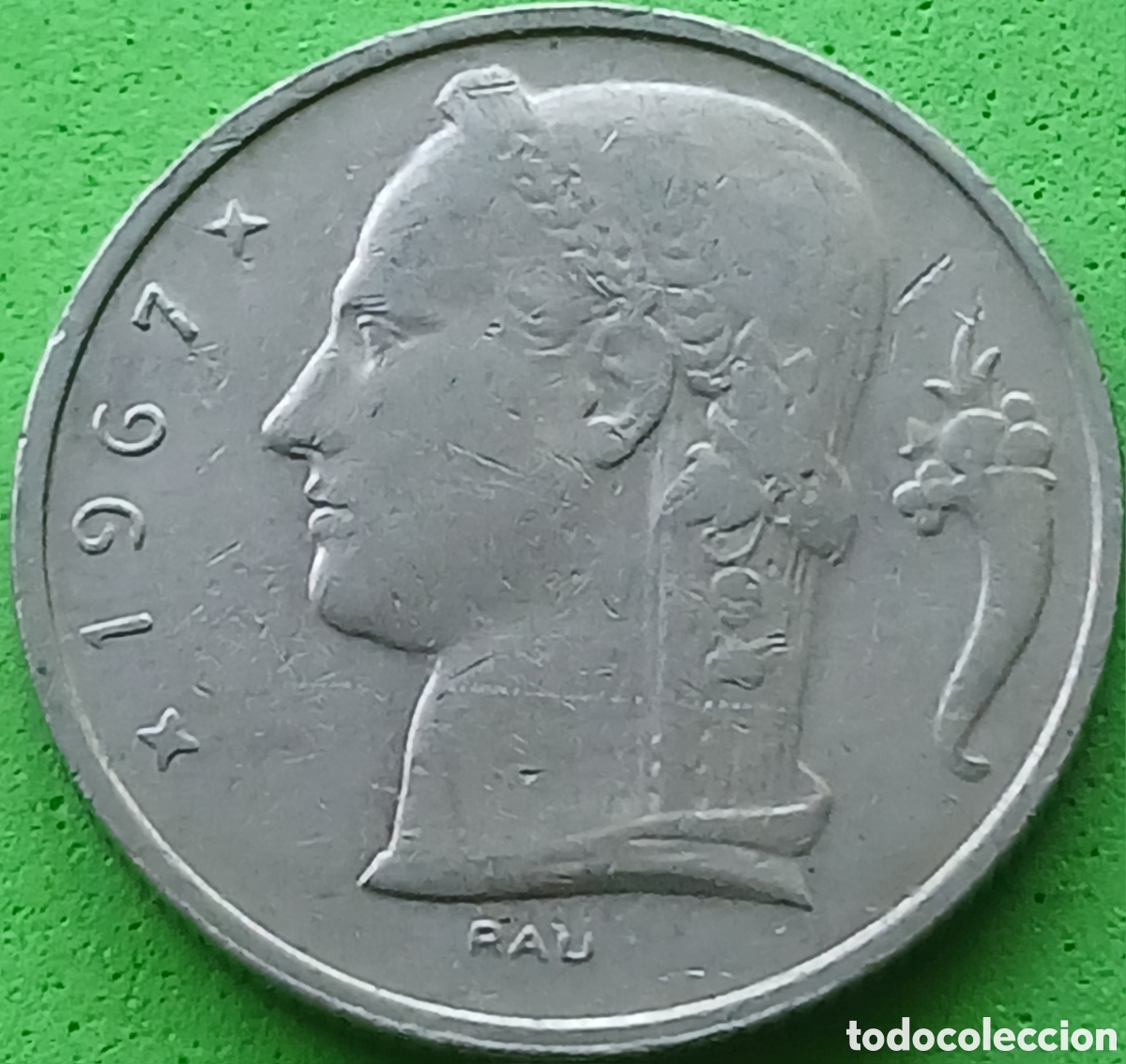 Monedas antiguas de Europa: B&eacute;lgica 5 francos 1967 km#134 Belgique