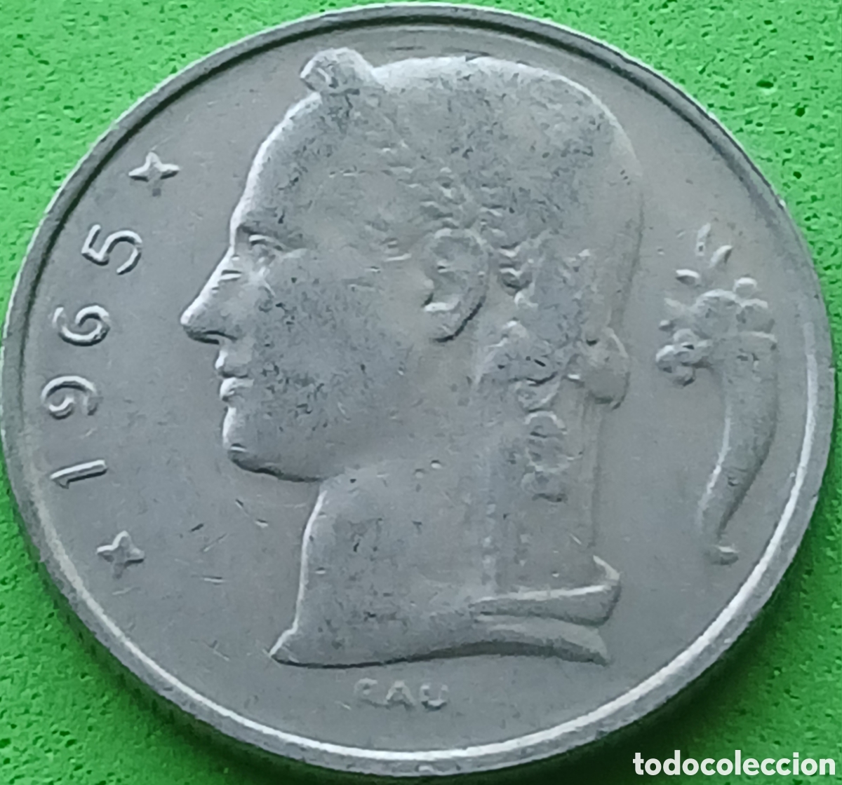 Monedas antiguas de Europa: B&eacute;lgica 5 francos 1965 km#134 Belgique