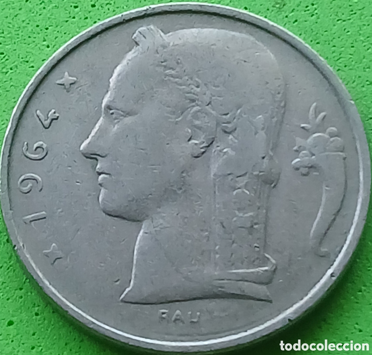Monedas antiguas de Europa: B&eacute;lgica 5 francos 1964 km#134 Belgique