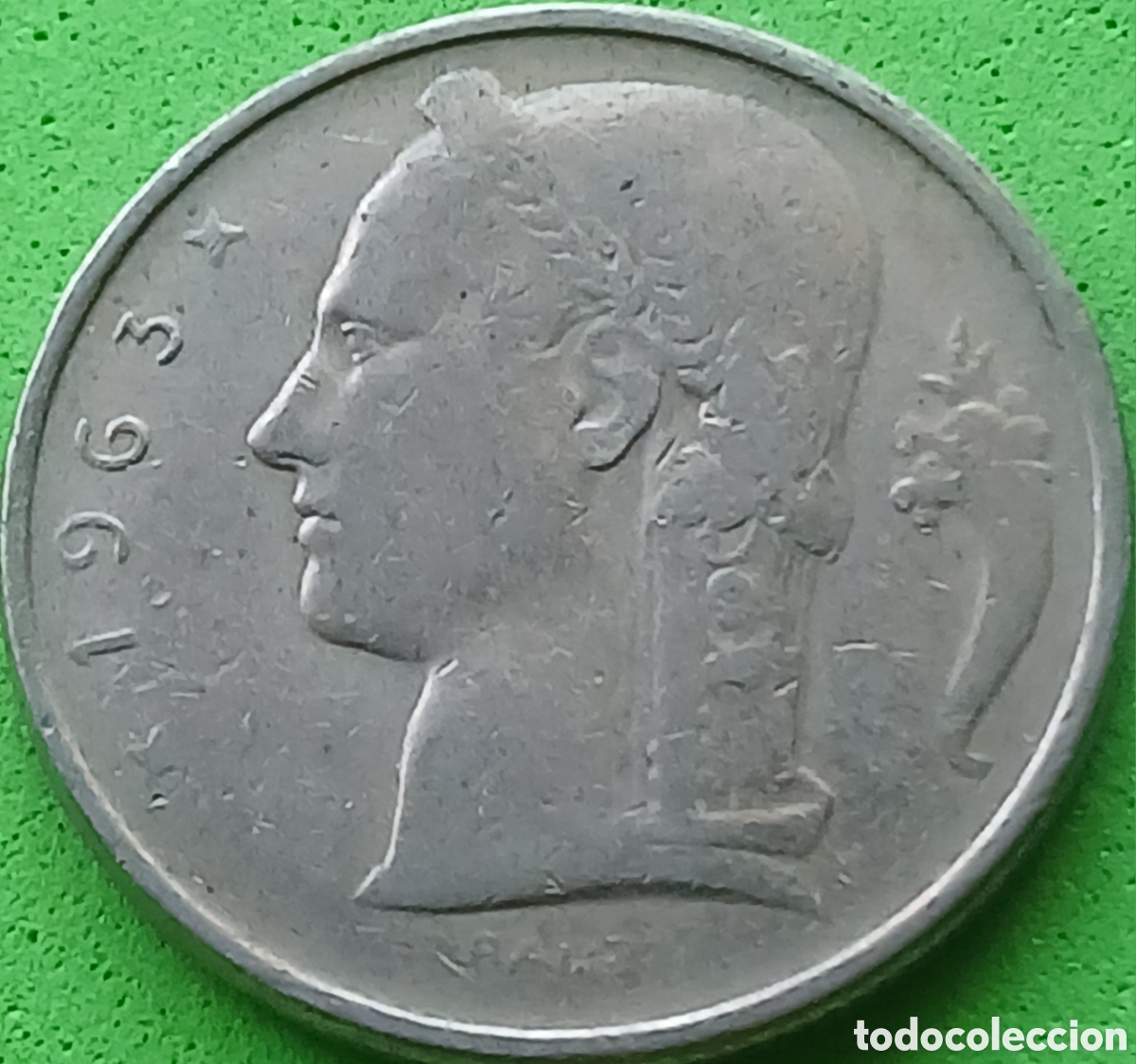 Monedas antiguas de Europa: B&eacute;lgica 5 francos 1963 km#135 Belgie
