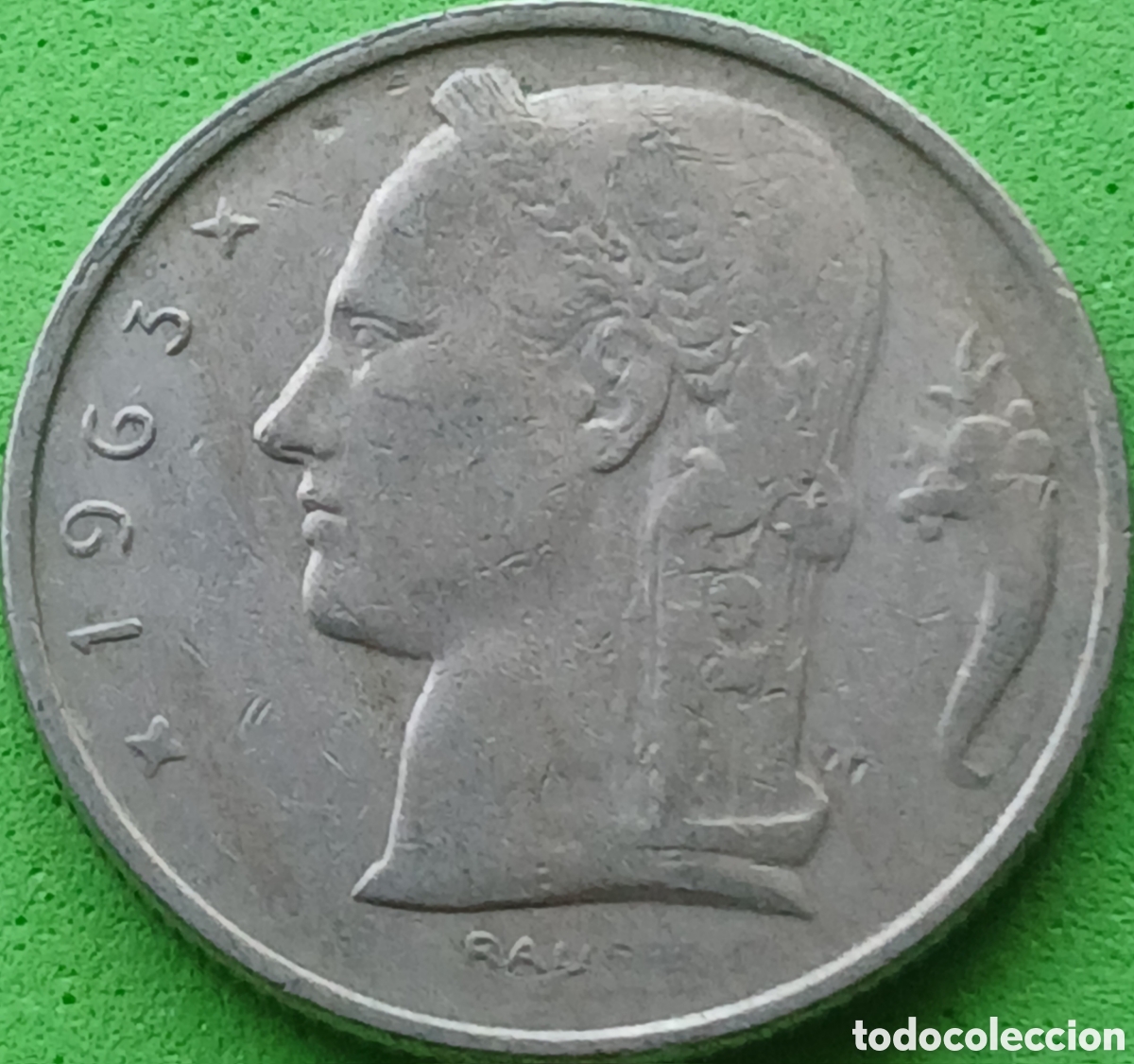 Monedas antiguas de Europa: B&eacute;lgica 5 francos 1963 km#134 Belgique