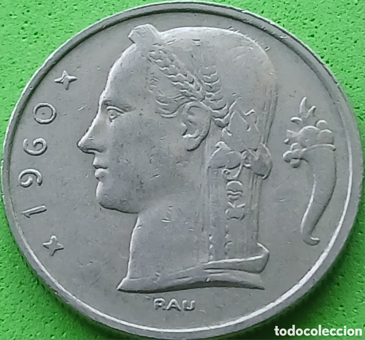 Monedas antiguas de Europa: B&eacute;lgica 5 francos 1960 km#135 Belgie