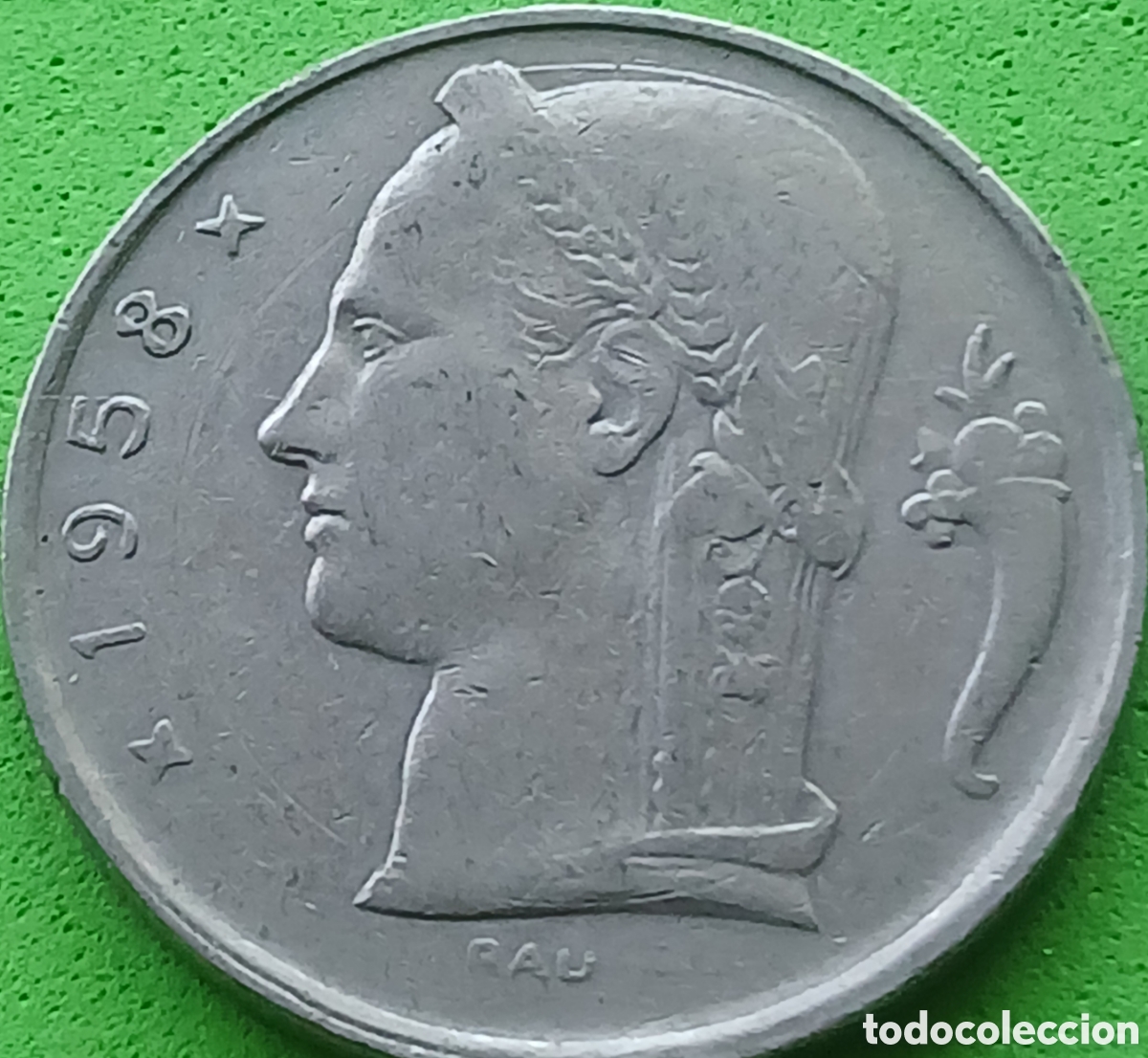 Monedas antiguas de Europa: B&eacute;lgica 5 francos 1958 km#134 Belgique
