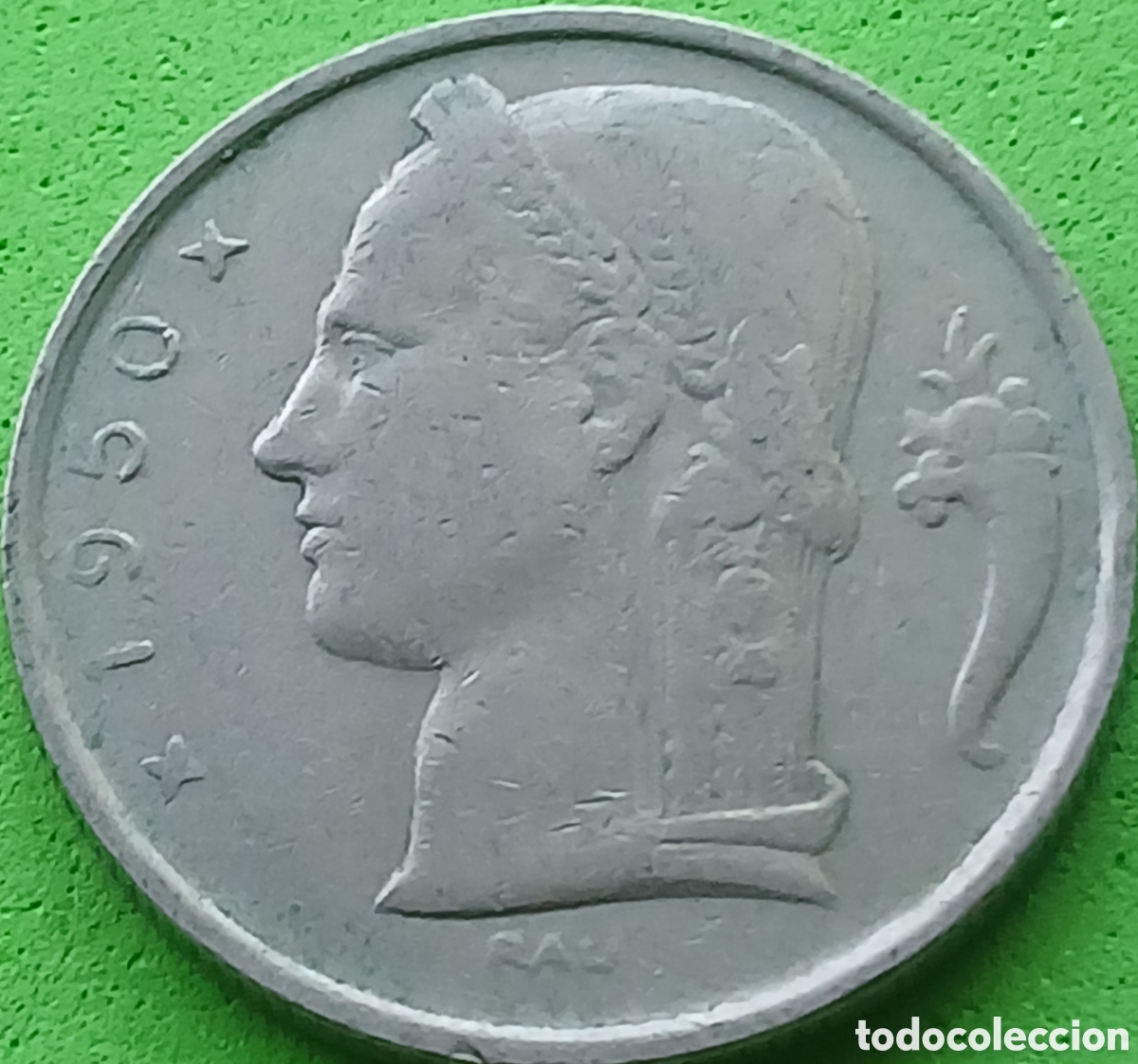 Monedas antiguas de Europa: B&eacute;lgica 5 francos 1950 km#134 Belgique