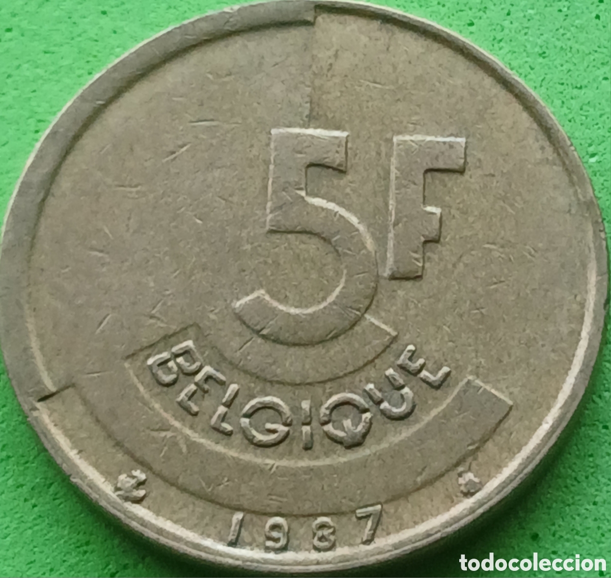 Monedas antiguas de Europa: B&eacute;lgica 5 francos 1987 km#163 Belgique