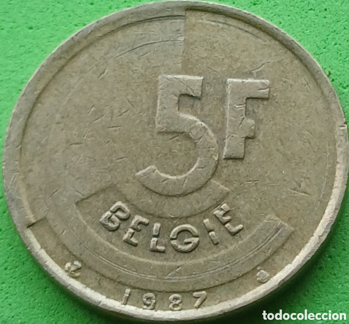 Monedas antiguas de Europa: B&eacute;lgica 5 francos 1987 km#164 Belgie