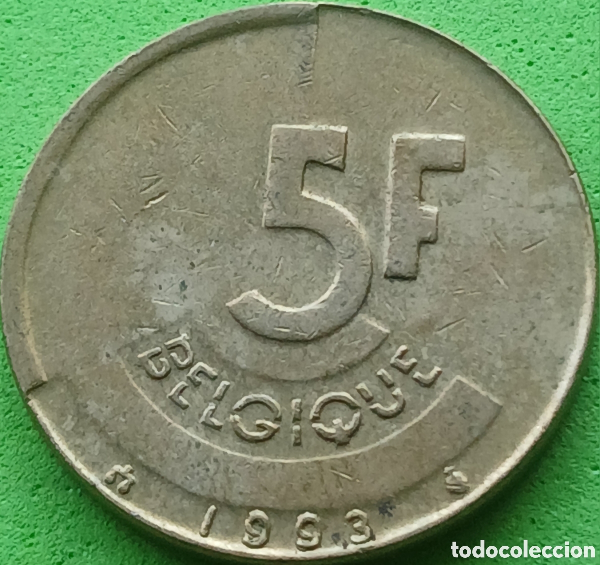 Monedas antiguas de Europa: B&eacute;lgica 5 francos 1993 km#163 Belgique