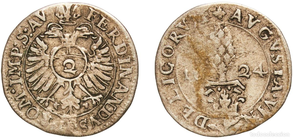 Monedas antiguas de Europa: Germany Free city of Augsburg German states 1624 2 Kreuzer Silver Augsburg Mint 1.08g VF KM A16