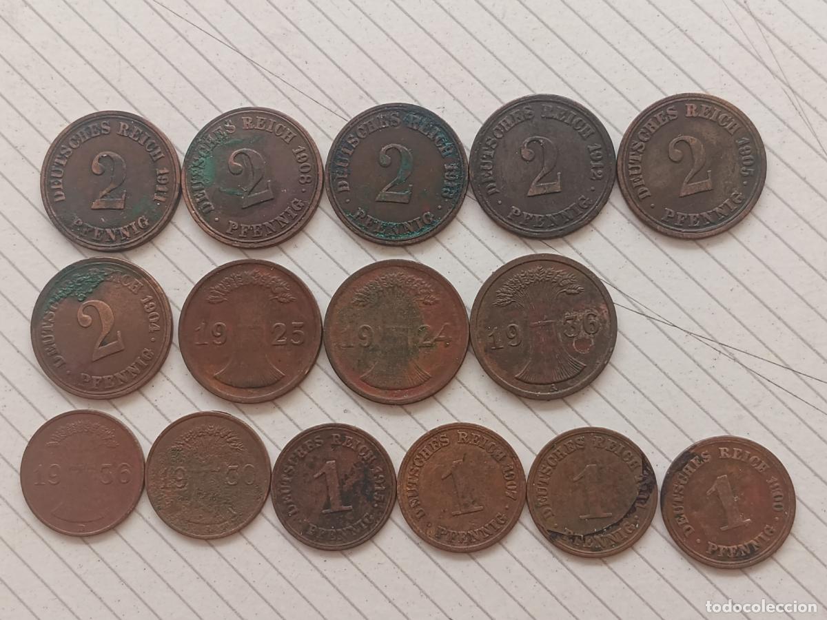 Monedas antiguas de Europa: Alemania. 15 monedas antiguas diferentes