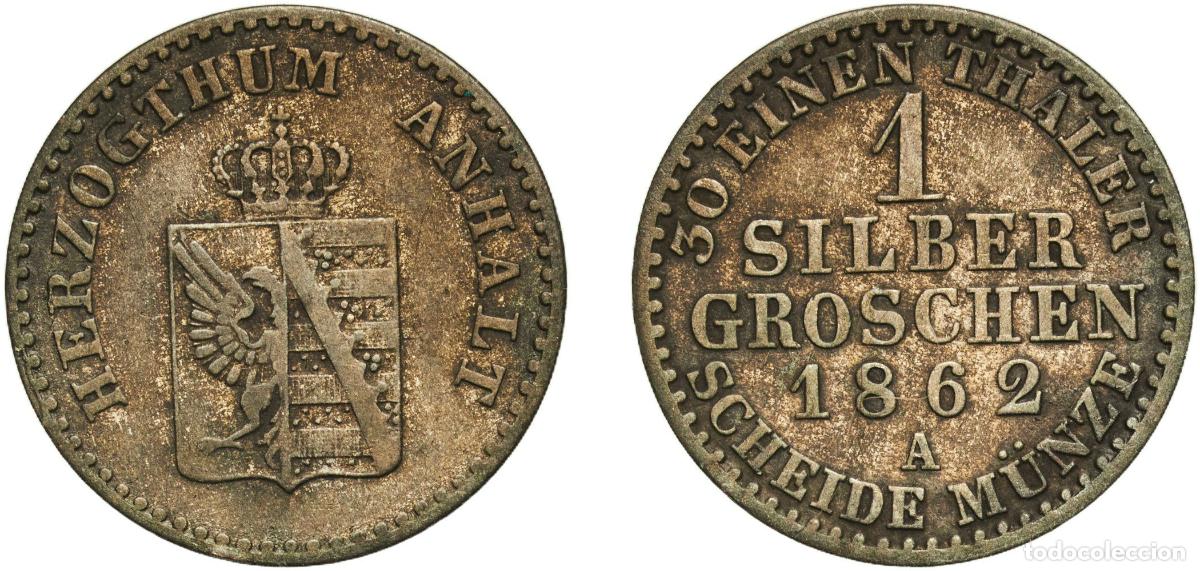 Monedas antiguas de Europa: Germany Duchy of Anhalt-Bernburg German states 1862 A 1 Silbergroschen - Alexander Charles (Joint