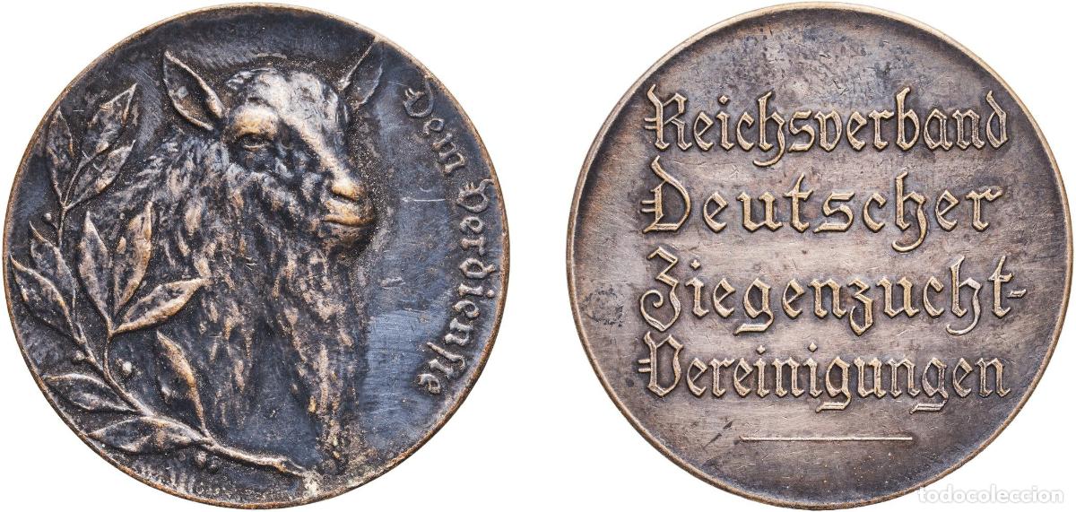 Monedas antiguas de Europa: Germany ND Medal - Reichsverband Deutscher Ziegenzucht Vereinigungen Silvered brass 24.22g UNC
