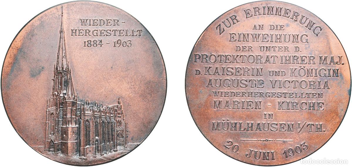 Monedas antiguas de Europa: Germany Second Empire 1903 Medal - Marienkirche Copper 50.17g UNC