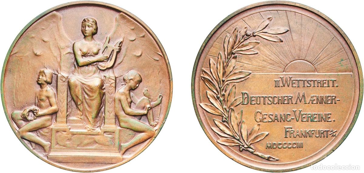 Monedas antiguas de Europa: Germany Second Empire 1903 Medal - 2nd Tournament of German Male Singing-Clubs Bronze 46.54g UNC H