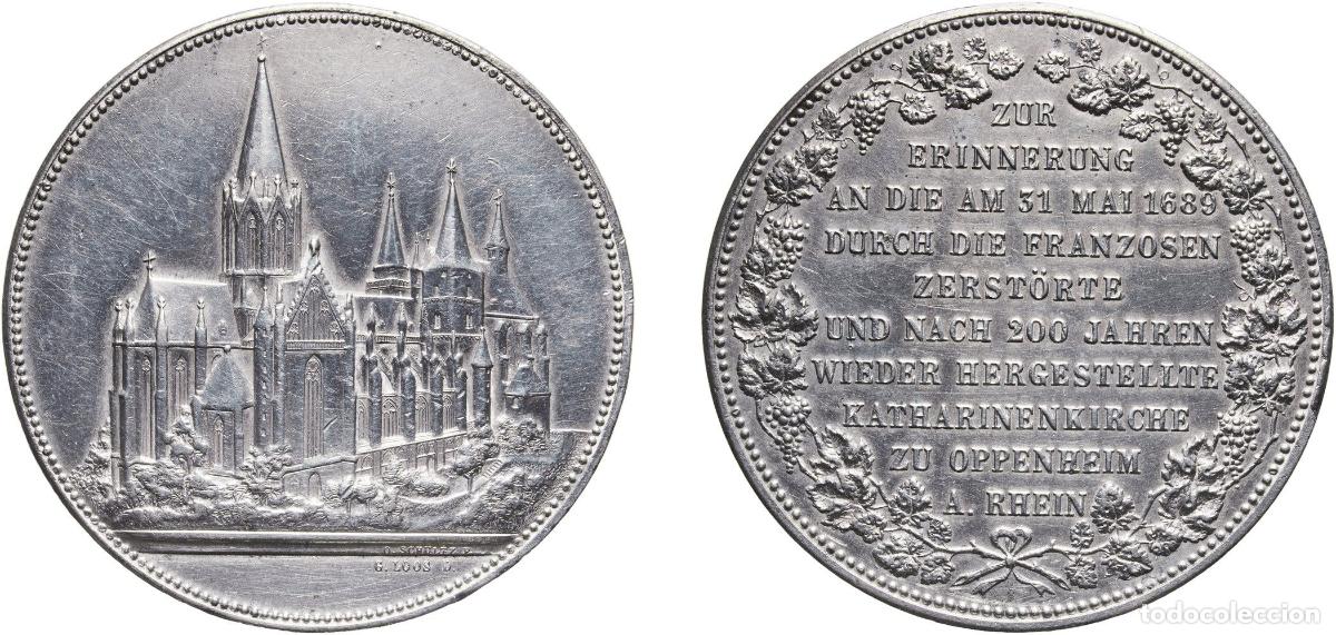 Monedas antiguas de Europa: Germany Second Empire ND Medal - Katharinenkirche, Oppenheim am Rhein White metal 30.69g XF