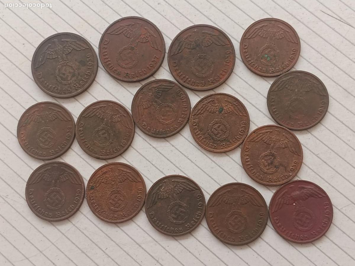 Monedas antiguas de Europa: Alemania nazi. 15 monedas. Svastica