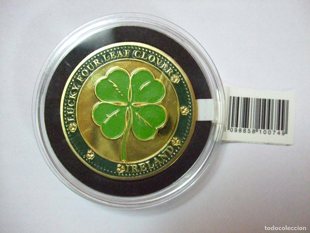 Monedas antiguas de Europa: MEDALLA MONEDA TREBOL DE 4 HOJAS DE LA SUERTE IRLANDA - LUCKY FOUR LEAF CLOVER COIN IRELAND MEDAL