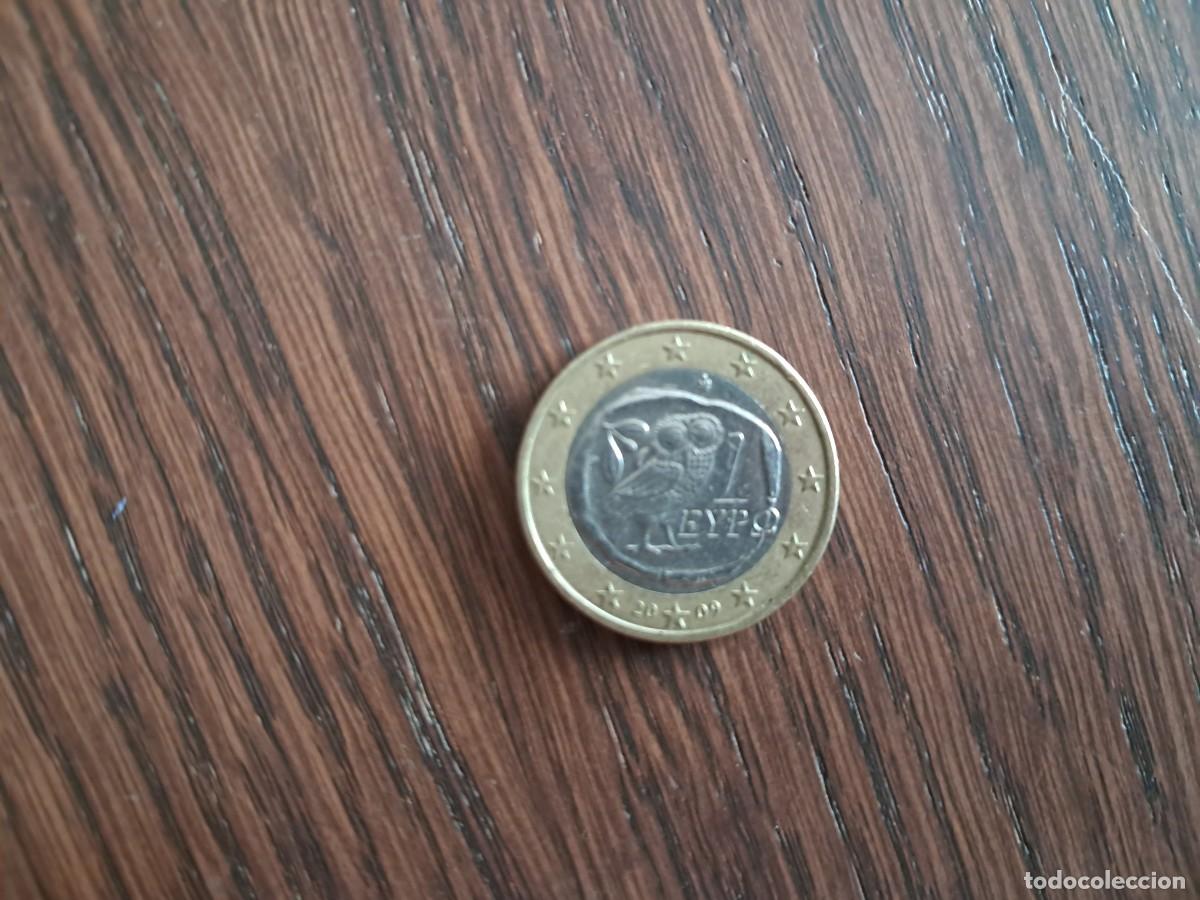 Monedas antiguas de Europa: moneda de 1 euro de Grecia, a&ntilde;o 2009.