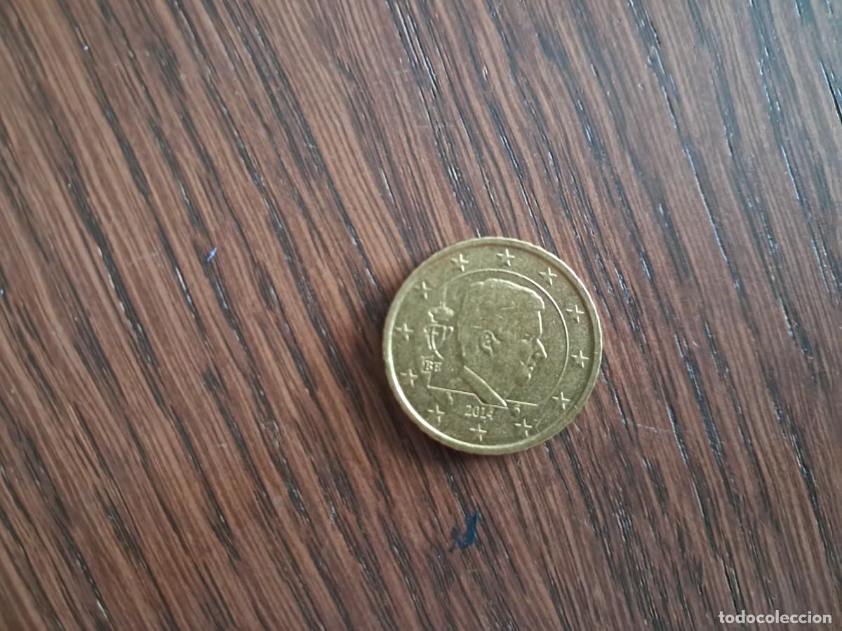 Monedas antiguas de Europa: moneda de 50 c&eacute;ntimos de B&eacute;lgica, a&ntilde;o 2014.