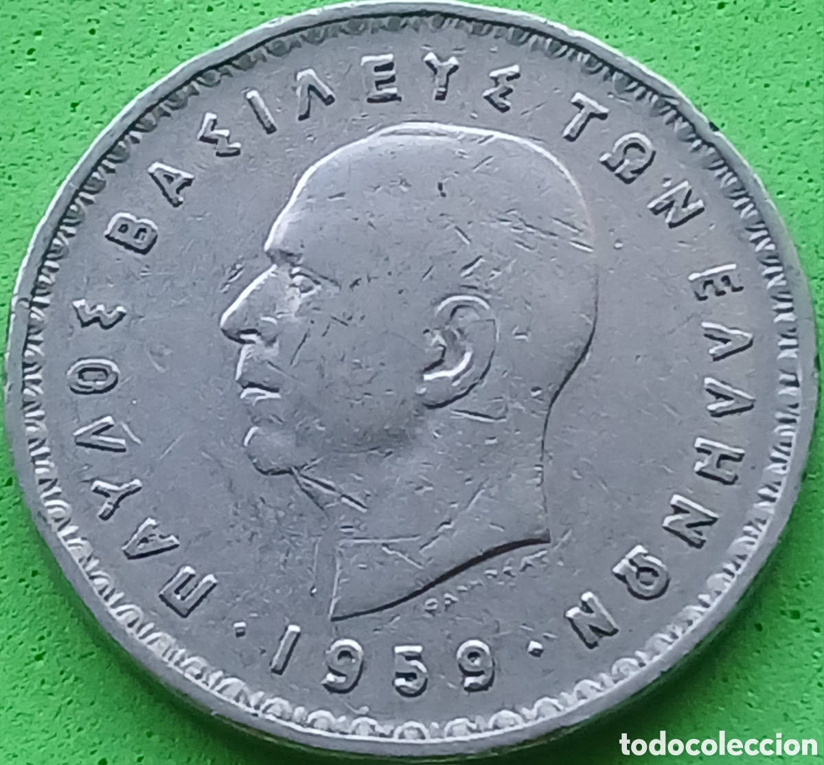Monedas antiguas de Europa: Grecia 10 dracmas 1959 km#84