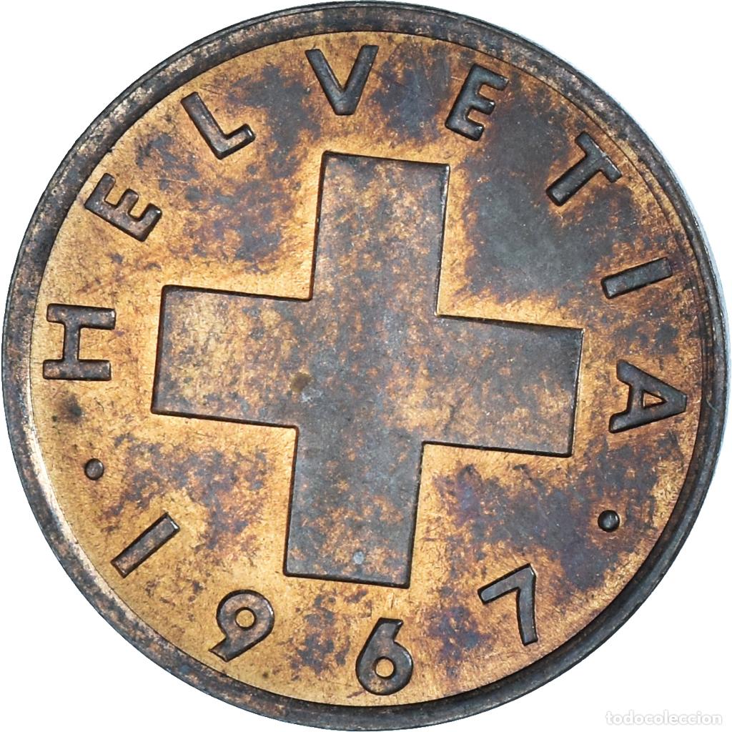 Monedas antiguas de Europa: [#1143553] Moneda, Suiza, Rappen, 1967, Bern, MBC, Bronce, KM:46