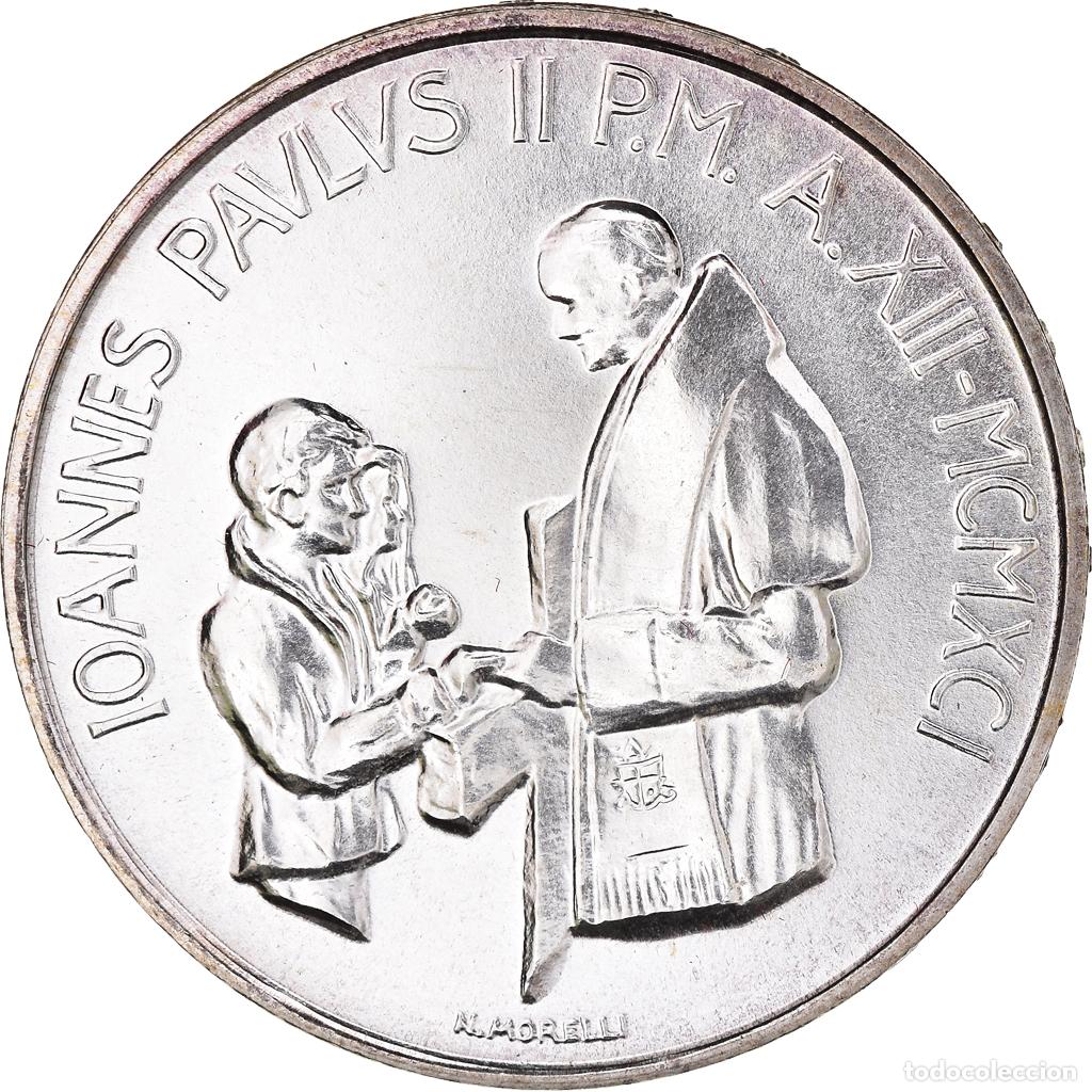 Monedas antiguas de Europa: [#1035753] Moneda, CIUDAD DEL VATICANO, John Paul II, 1000 Lire, 1991, FDC, FDC, Plata