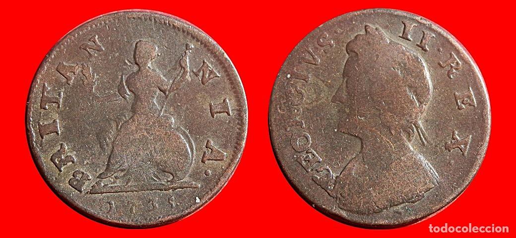 Monedas antiguas de Europa: 1 FARTHING 1735 INGLATERRA REINO UNIDO-154268