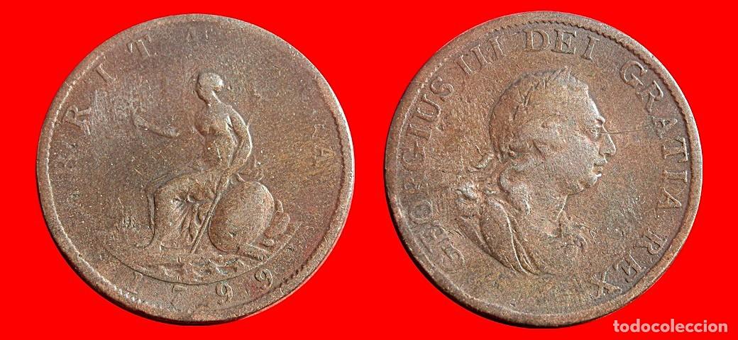 Monedas antiguas de Europa: 1/2 PENIQUE PENCE 1799 INGLATERRA REINO UNIDO-154274