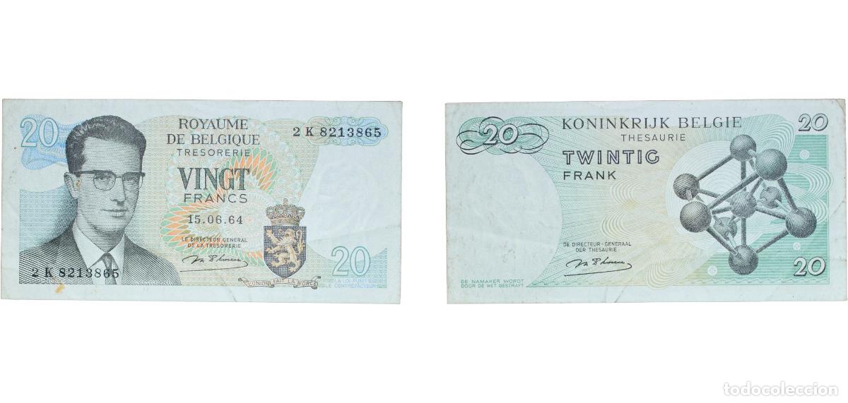 Monedas antiguas de Europa: Belgium Kingdom 1964 20 Francs - Baudouin I (National Bank of Belgium Printing Works) Paper (570000