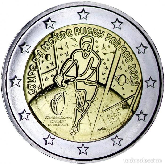 Monedas antiguas de Europa: Francia 2023 - Moneda conmemorativa 2 euros : Copa del Mundo de Rugby