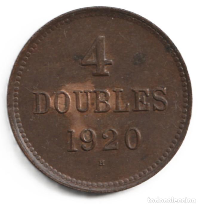 Monedas antiguas de Europa: Guernesey 4 doubles 1920 KM# 13
