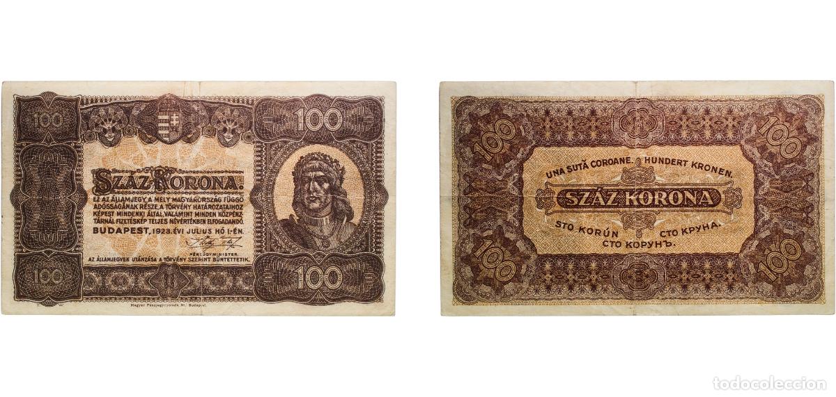 Monedas antiguas de Europa: Hungary 1923 100 Korona Paper XF P 73