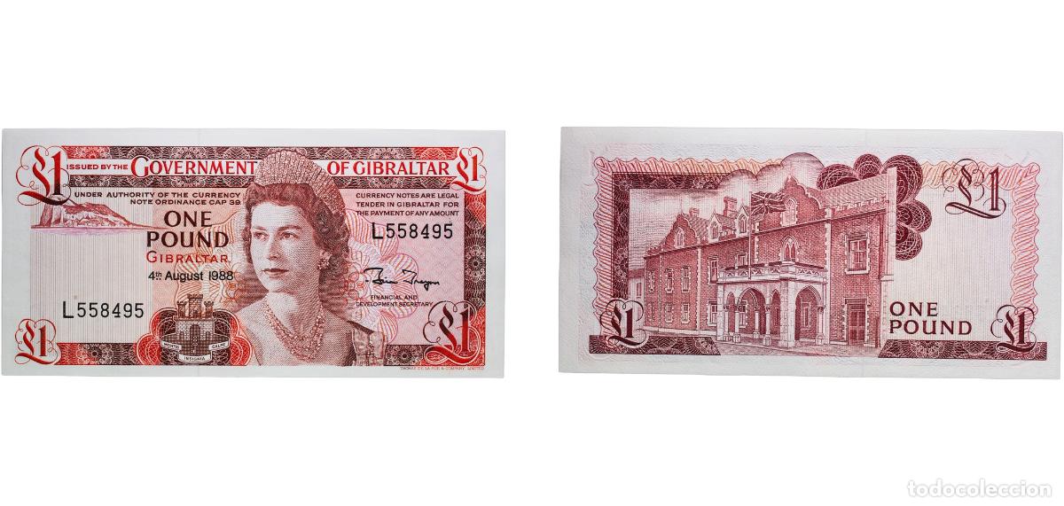 Monedas antiguas de Europa: Gibraltar 1988 1 Pound - Elizabeth II Paper UNC P 20e